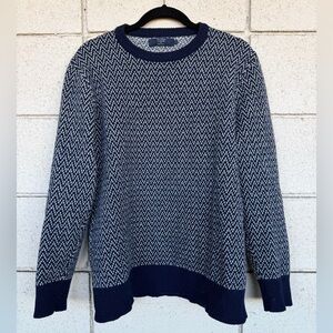 J. Crew Lambswool Blue and Navy Sweater